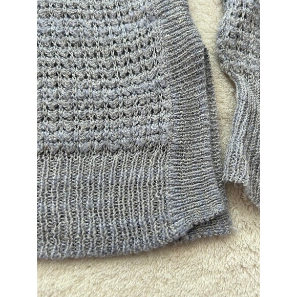 J. Crew Semi-Sheer Knit Raglan Sleeve Crewneck Oversize Sweater XS Heathered - Picture 7 of 8